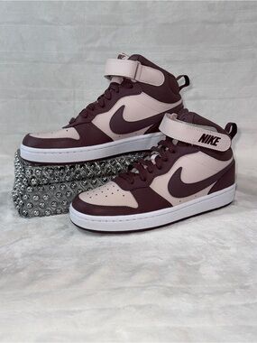 Nike Court Borough Mid 2 Silt Red Youth 7Y/Wmns 8.5 CD7782-603 BNIB